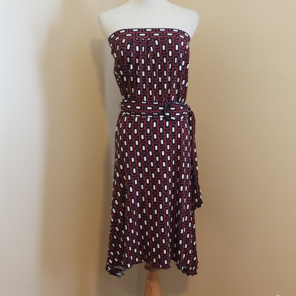 Milly New York print strapless Jersey dress Sz S